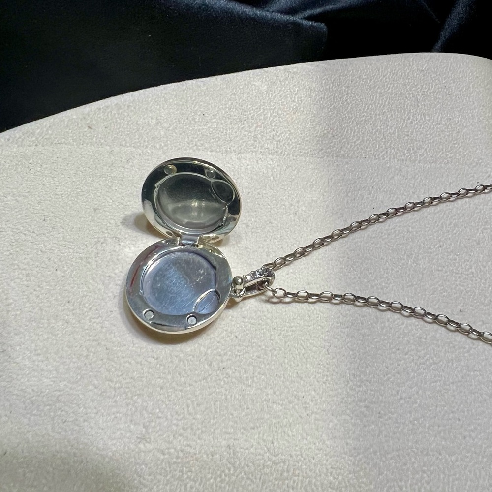 Brighton Twinkle crystal locket JL9331  15” chain silver plated NWT - Picture 5 of 6